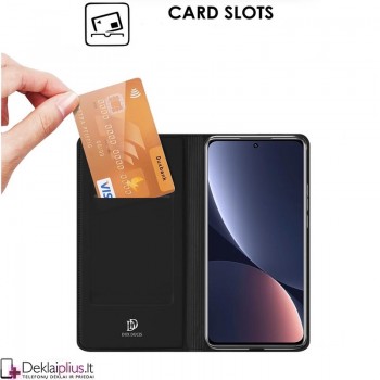 Dux Ducis dirbtinės odos viršelis - juodas (Xiaomi 12/12X) Dux Ducis dirbtinės odos viršelis - juodas (Xiaomi 12/12X)